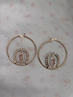 virgen mary hoops 