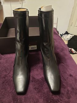 BNIB Cole Haan Janna Short Belt Boot Black Nappa Leather 8.5 AA