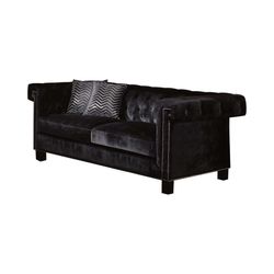 2 pc Black Velvet Livingroom Set (sofa + love)       Delivery Included 