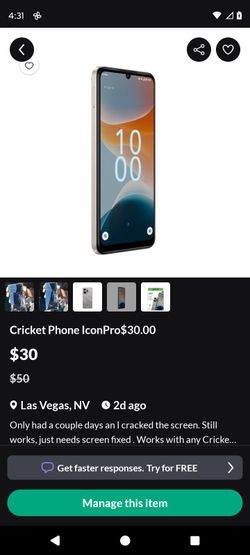 Cricket phone $30