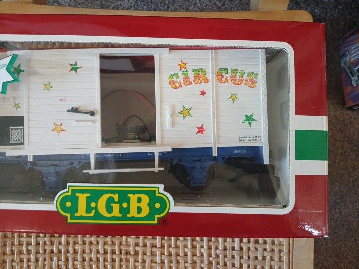 LGB CIRCUS CAR TRAIN WITH SOUND IN BOX MADE IN GERMANY