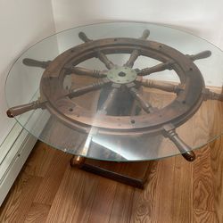 Nautical Ship Wheel Coffee Table