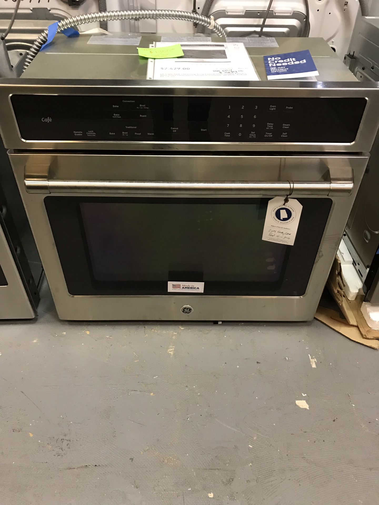 New GE Cafe Selfcleaning True Convection Single Electric Wall Oven