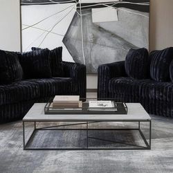 Black 2 Piece Sofa Set
