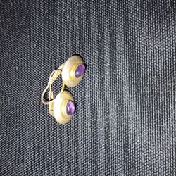 Vintage Amethysts Earrings 925 See Silver