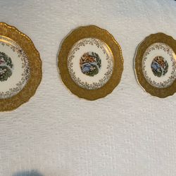 Plates Hand Painted 22 Ct Gold 