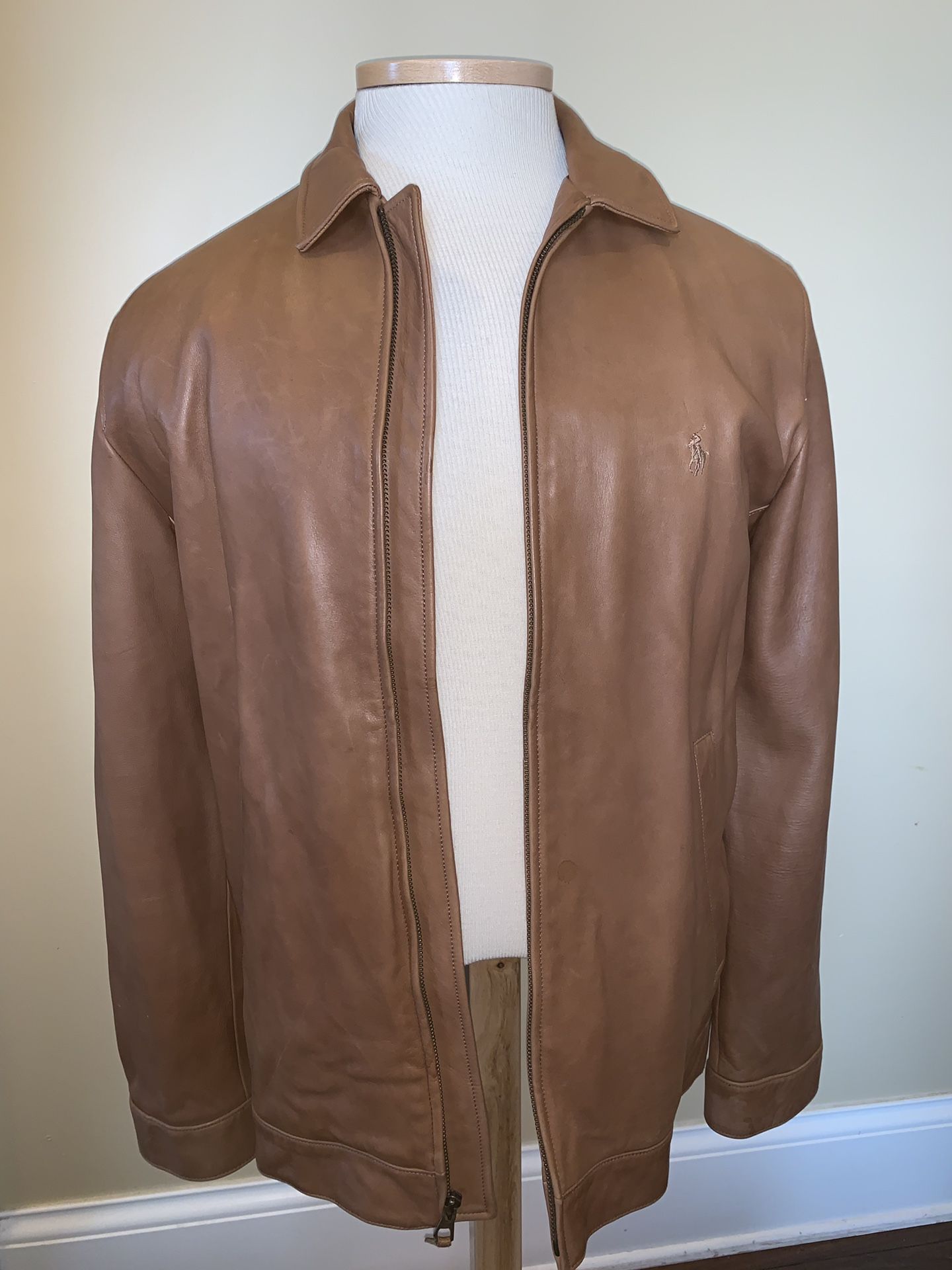 Ralph Lauren Lambskin Leather Jacket Large TALL