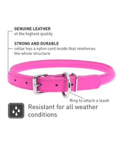 New Rolled leather dog collar extra small