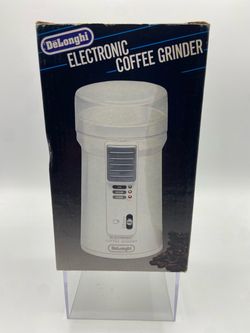 New DeLonghi white Electronic Coffee Grinder