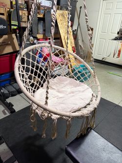 Macrame hanging swing chair