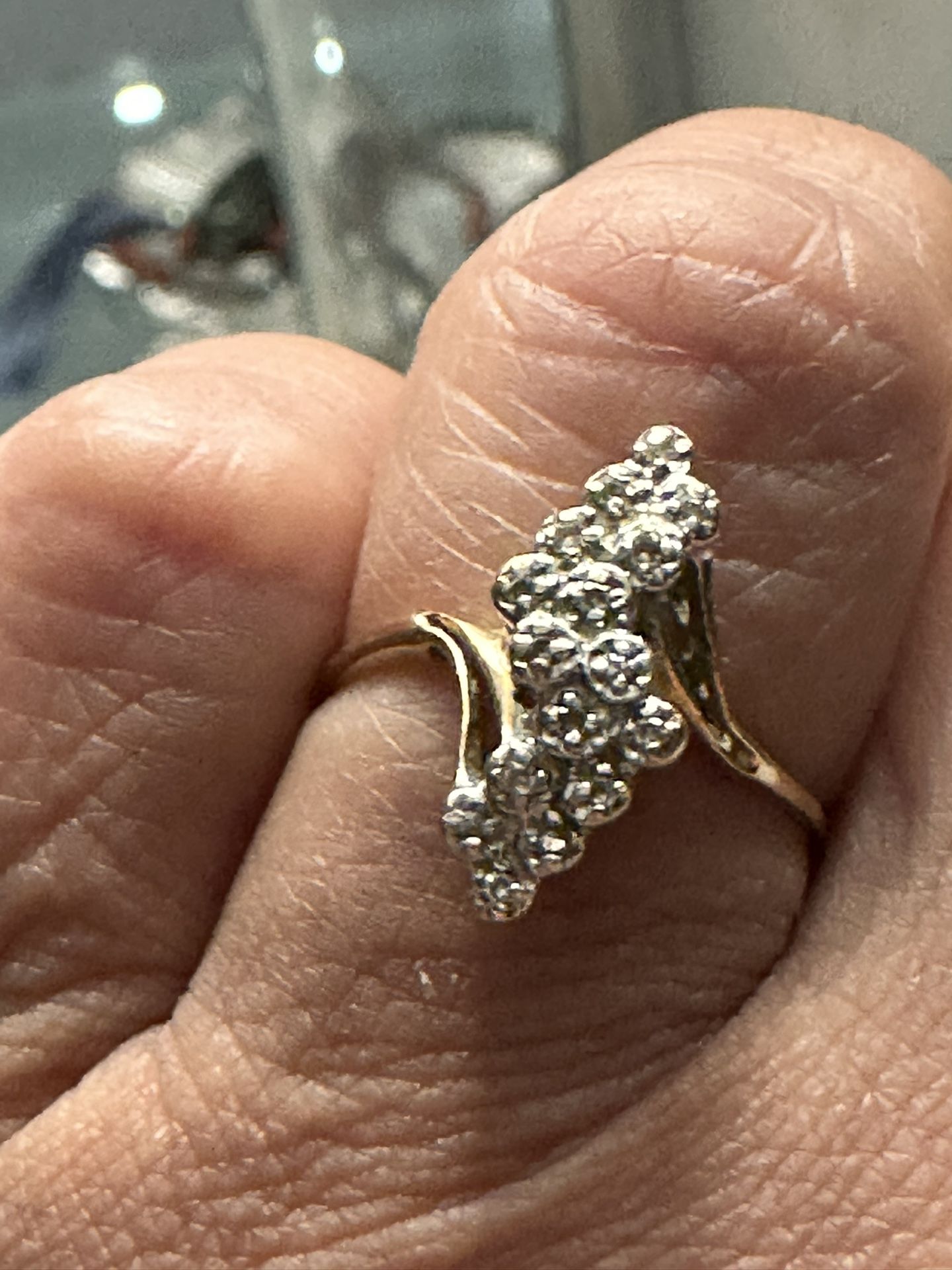 Vintage Cluster Diamond Cocktail Ring 