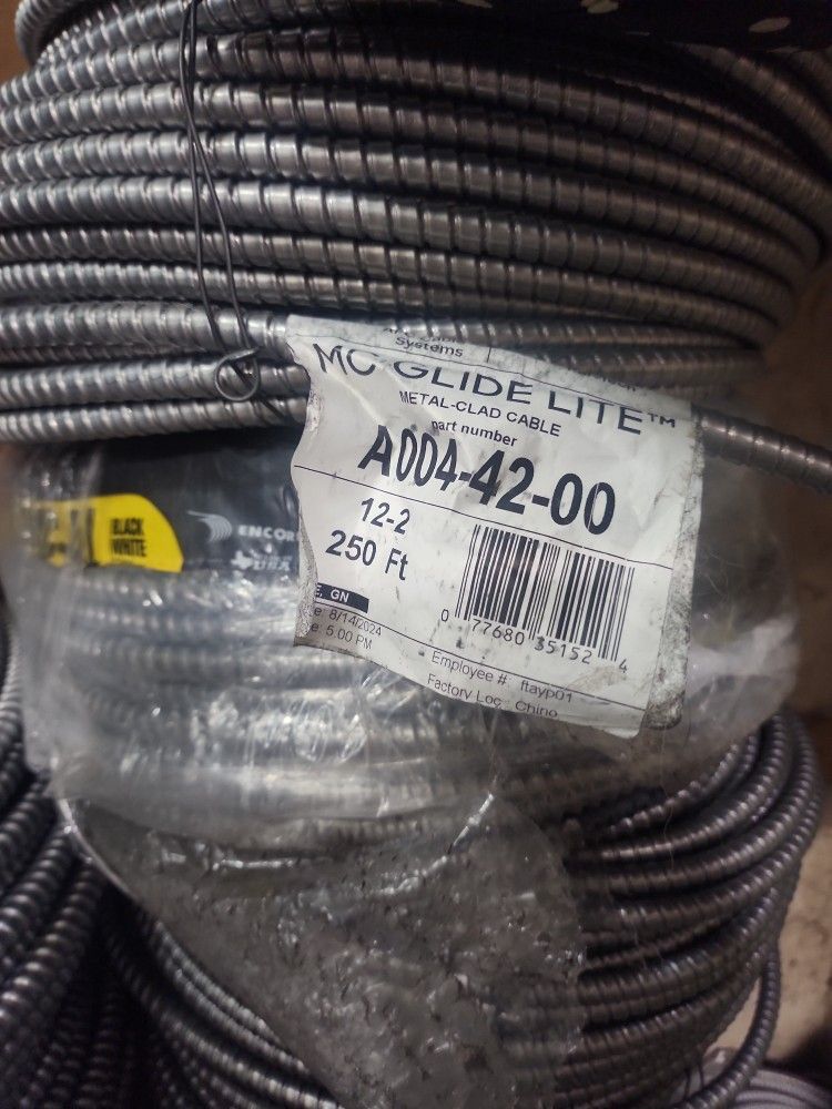 12/2 MC-AL Metal Clad Wire, 250ft Roll
