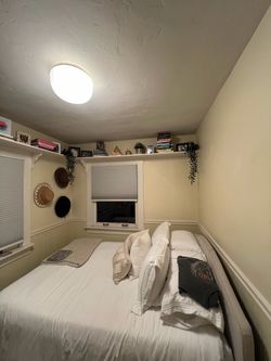 IKEA HAUGA Bed Frame + HAUGSVÄR Hybrid Mattress – Great Condition