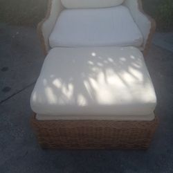 Big Wicker Chair With Ottoman 