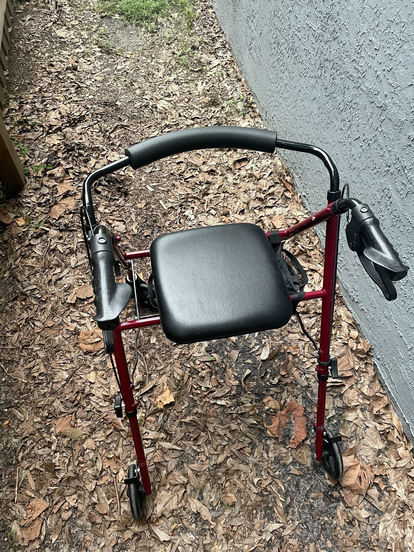 Rolling  Walker with Seat and Wheels, Red 