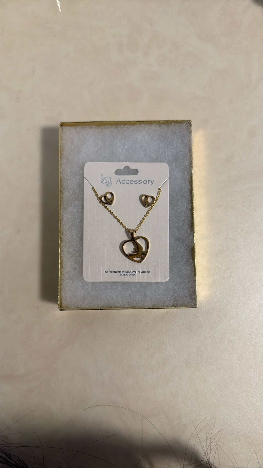 Butterfly and Heart Necklace/Earring Set