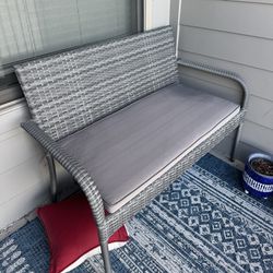Outdoor bench with the pad