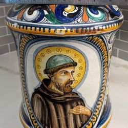 Large Italian Majolica Pharmacy Jar Or Albarello