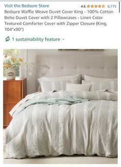 Bedsure Waffle Weave King Duvet Cover