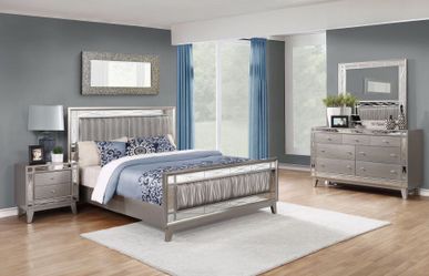 4 Piece Bedroom Set Include Queen Bed, Dresser, Mirror, 1 Nightstand…Optional Chest and sizes can be added
