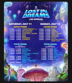(2) lost in dreams 2-day ga tickets