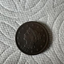 1843 Large Cent – Early American Copper (Nice Detail)