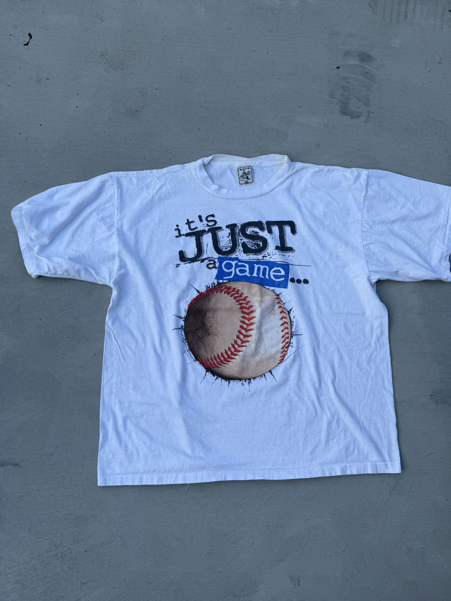 White and blue vintage 90s baseball tee baseball size XXL