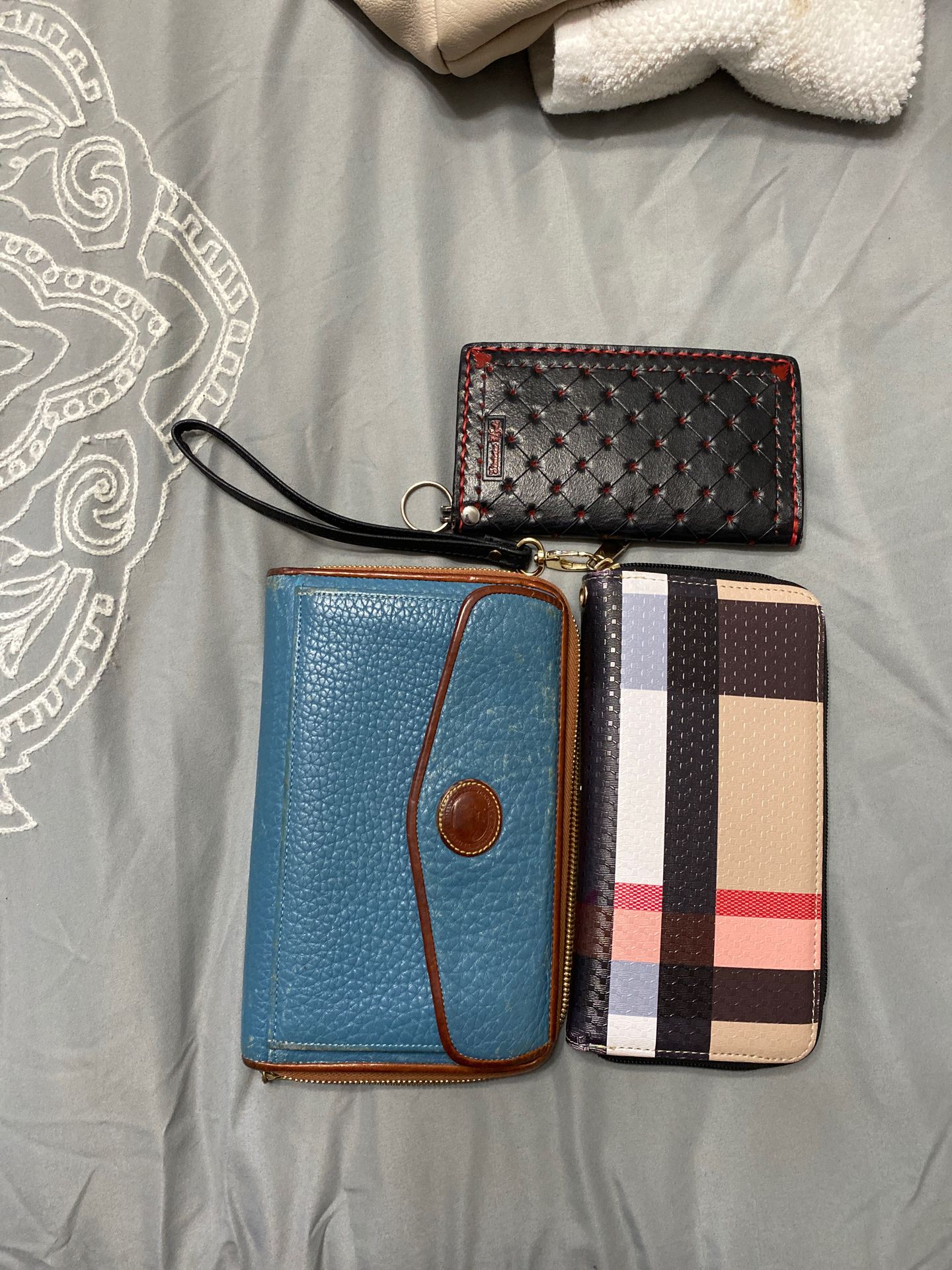 3 Wallets- Dooney and Burke, 1 handmade leather