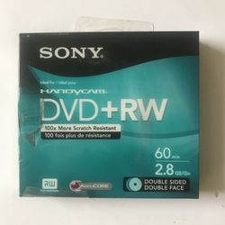 Brand new factory sealed Sony Handycam DVD+RW-60 Min 2.8GB  Double Sided, 2 pak