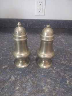 Pewter salt and pepper set