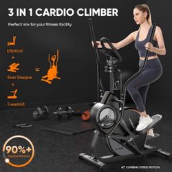 YOSUDA Pro Cardio Climber Stepping Elliptical Machine, 3-in-1 Elliptical Machine Stair Stepper Trainer, Total Body Fitness Cross Trainer with Quiet Ma