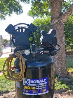 Kobalt 30 gallon 1.6 running hp air compressor