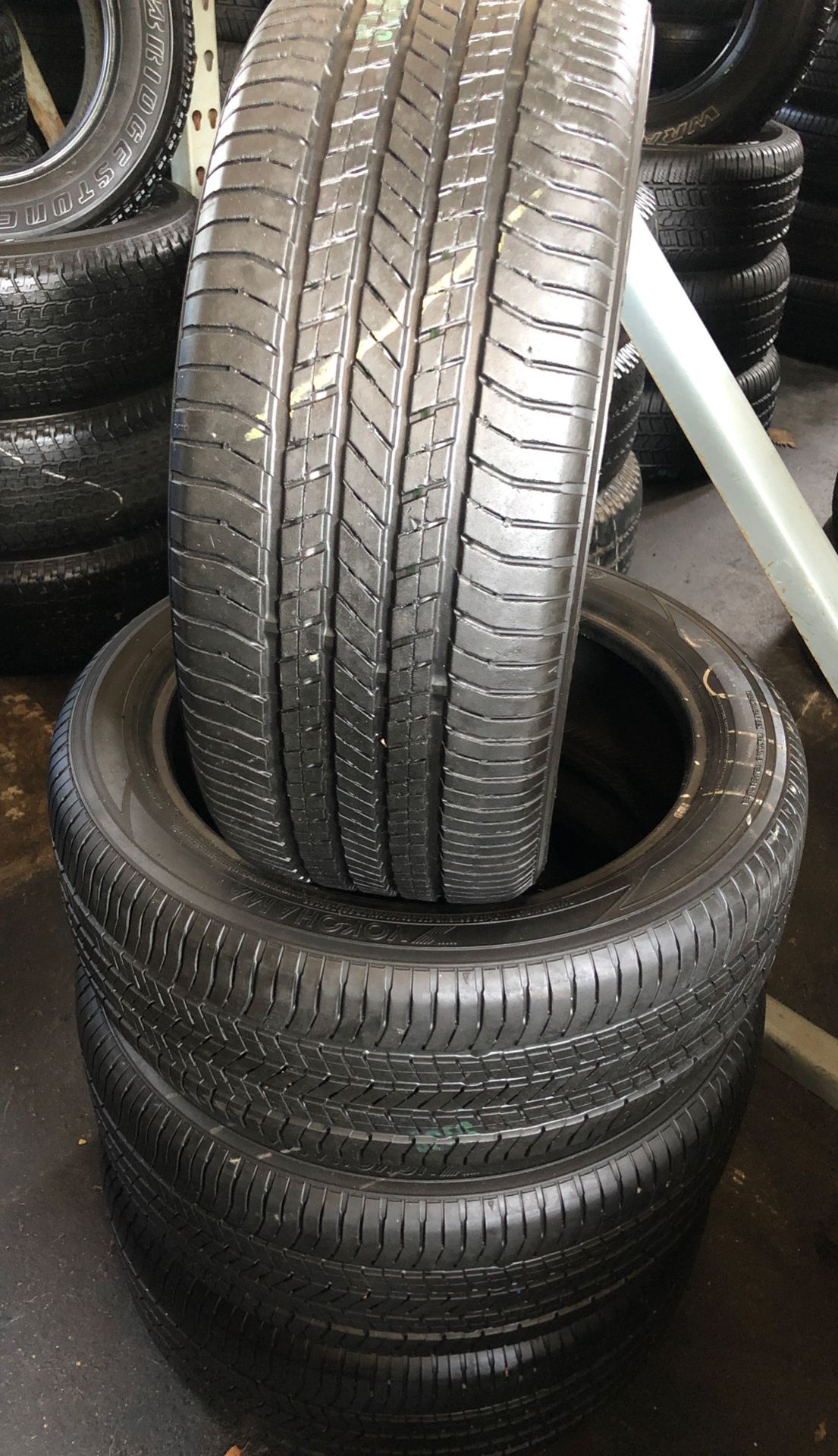 Set of semi new tires 215/60R18 Yokohama for $230 the price includes installation and balance, ask for any size you need