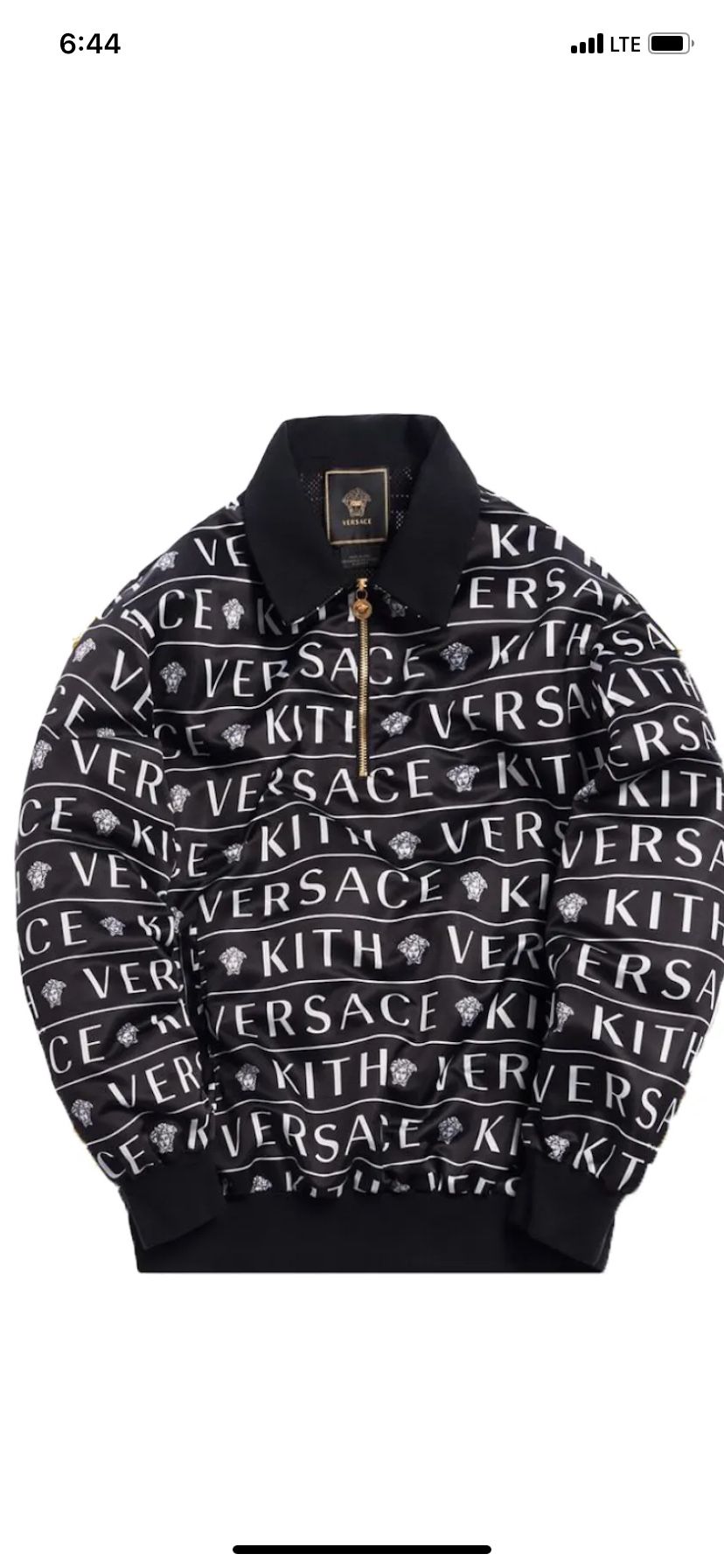KITH x VERSACE Quarter Zip Pullover Shirt