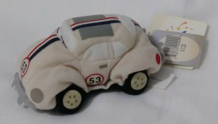 Disney Herbie The Lovebug Volkswagen Beetle Car 53 Bean Bag Plush Doll NWT Club Disney