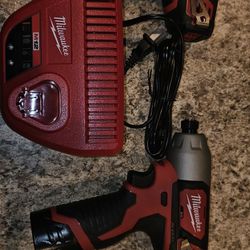 Milwaukee  Drill And Hex And Charger 2 Battery's 