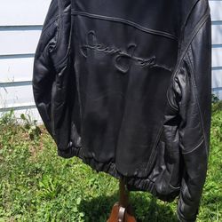 Sean Jean Black Leather Jacket Large