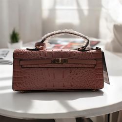 Croc Texture Handbag | Luxury Style Purse NEW 