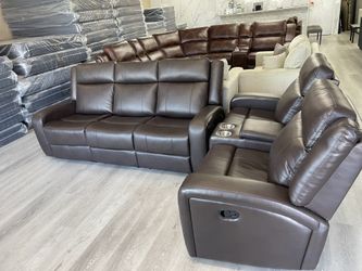 LEATHER RECLINER SET