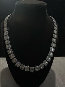 23.5” Iced Out vvs CZ Gun Metal color Chain
