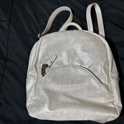 Max Studio Shiny coral pink mini backpack or purse NWOT