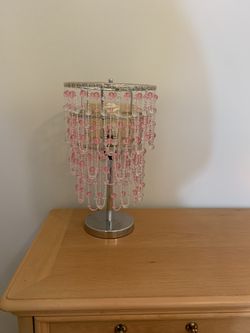 Pink beaded lamp
