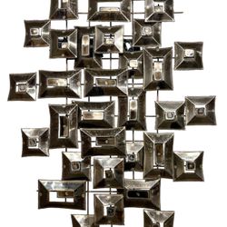 Mid Century Mixed Metal Wall Sculpture 