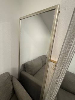 6 foot modern silver trim mirror