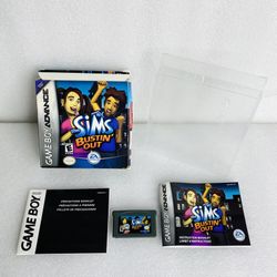 the Sims Bustin' Out (Nintendo Game Boy Advance, 2003) W/Plastic Cover