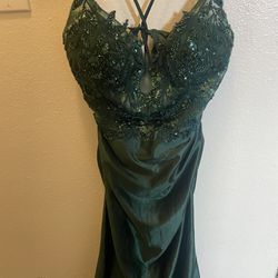 Green Sequin Long Dress 