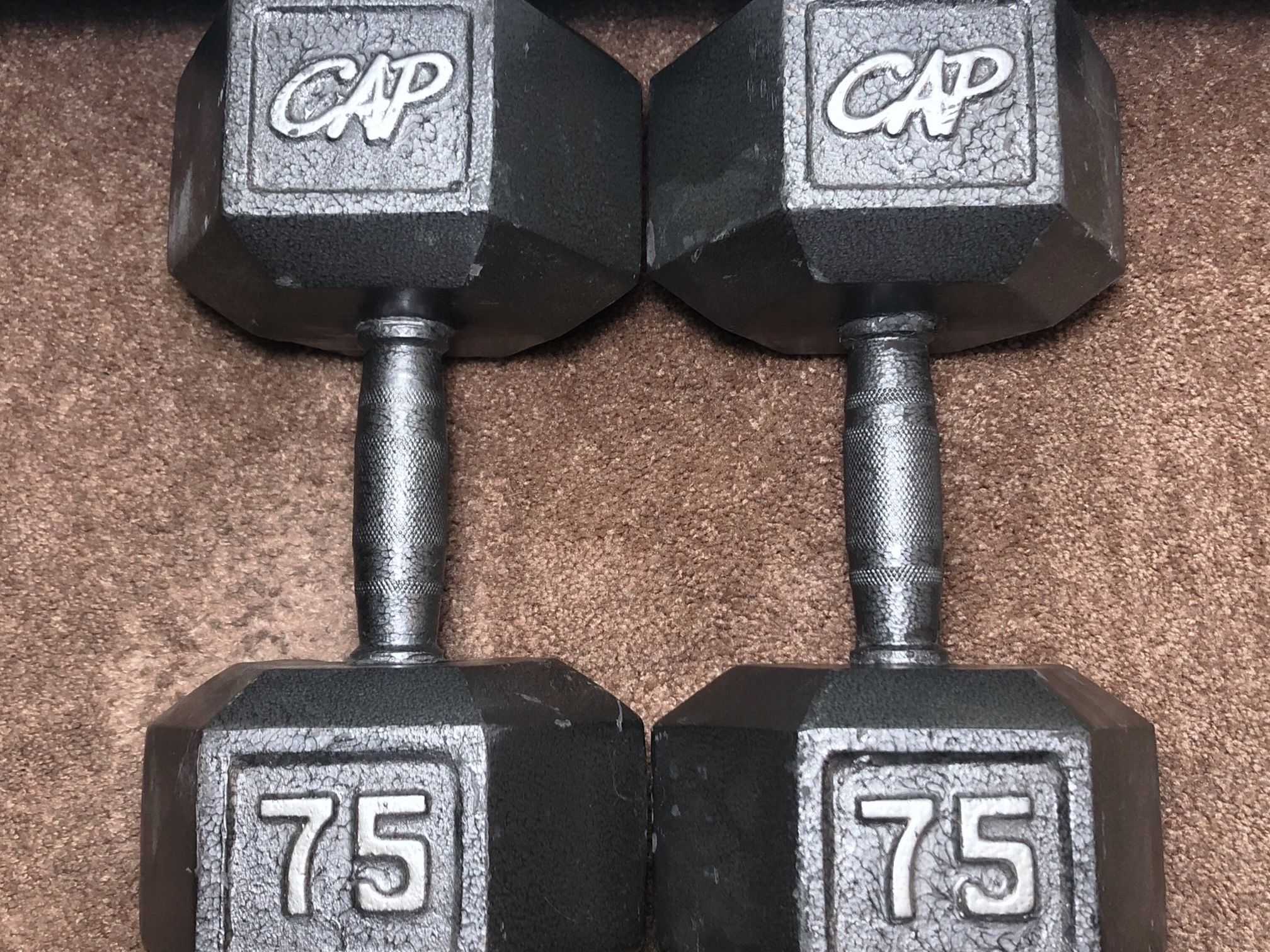 CAP Hex Dumbbells 75 pound dumbbell weight set