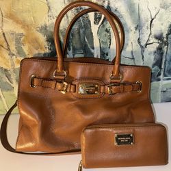 Michael Kors Leather Handbag and Wallet Set