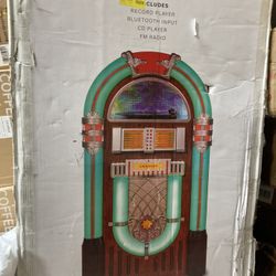 Crosley CR1704A-WM Full Size Jukebox W/Phono/FM/CD/BT/AC with Adapter & Remote..