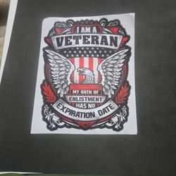 STICKER I AM VETERAN MY OATH 5"x 6 1/4"